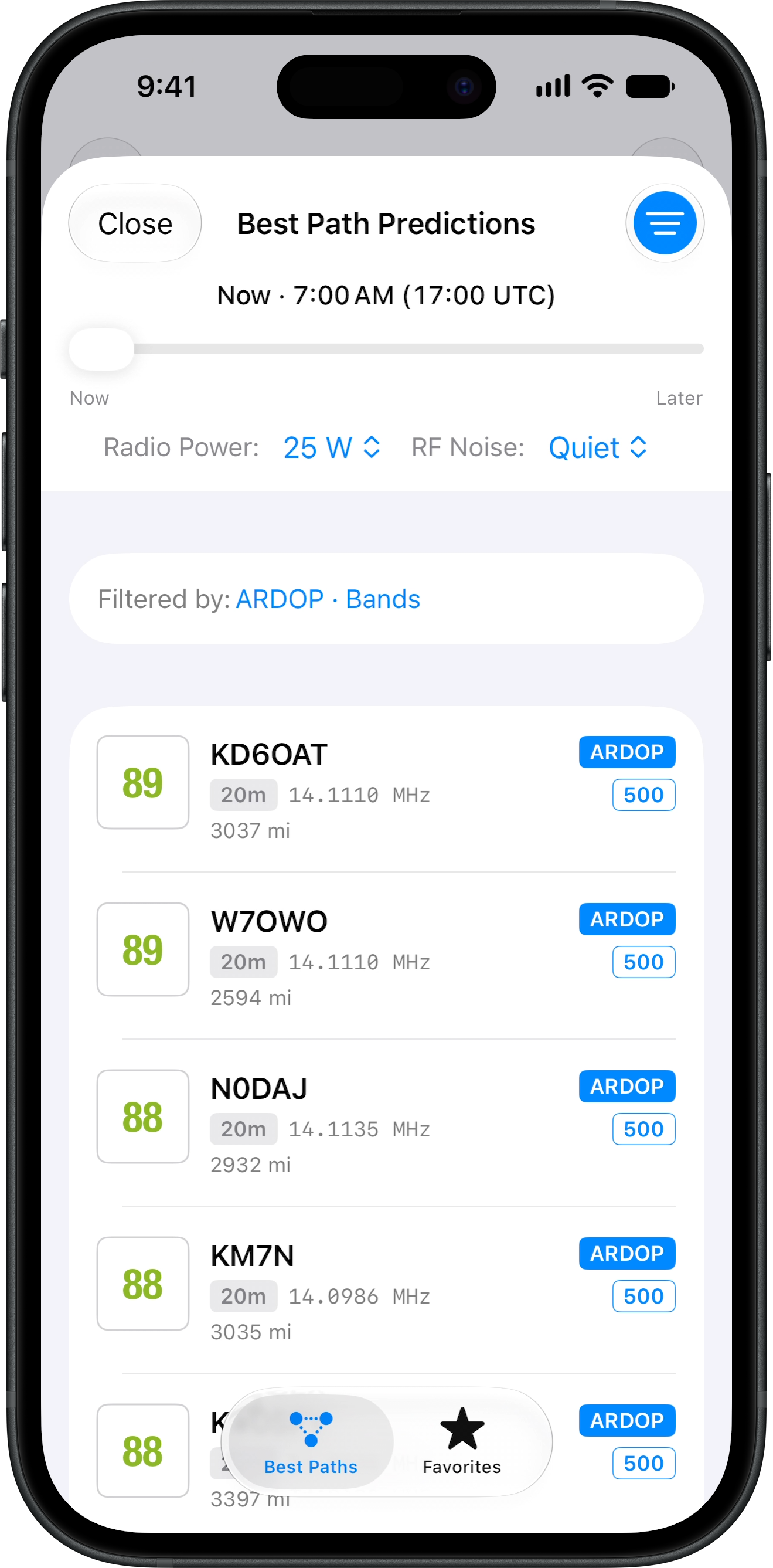 Best path predictions in RadioMail