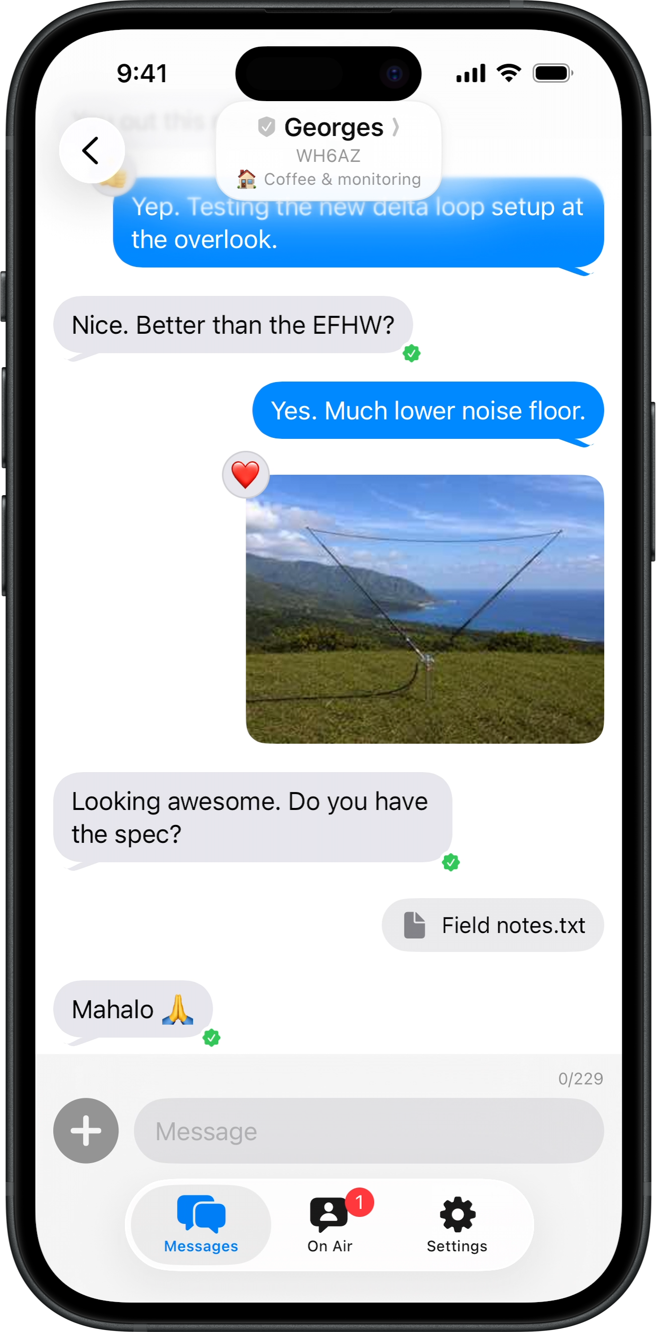 Read receipts in Enhanced Messaging mode in Radio Messenger