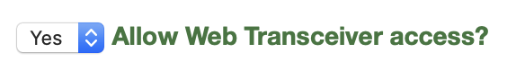 Allow Web Transceiver access