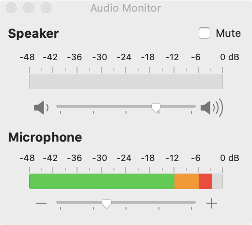 Audio monitor input levels