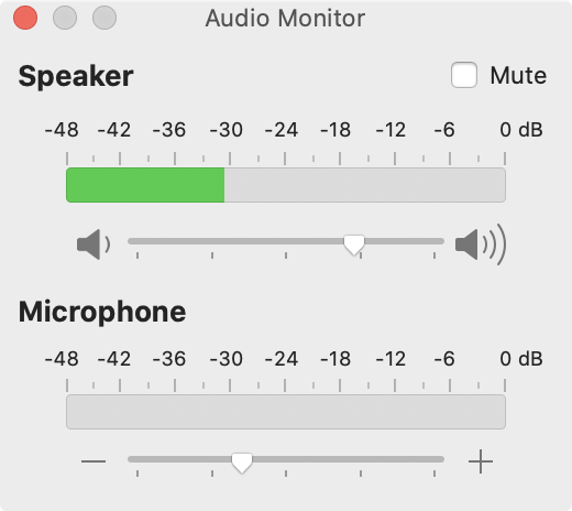 Audio monitor output levels
