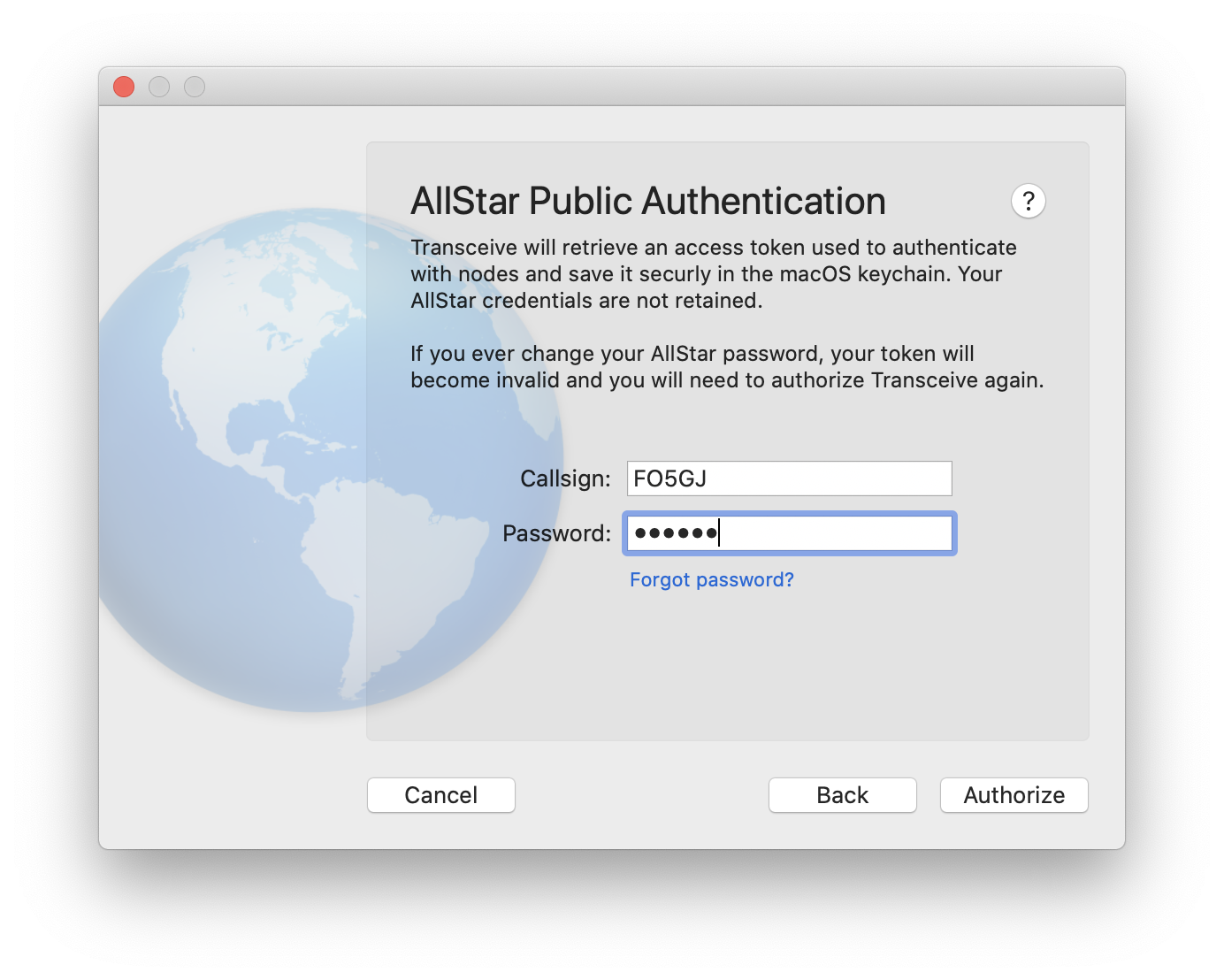 AllStar public authentication during setup