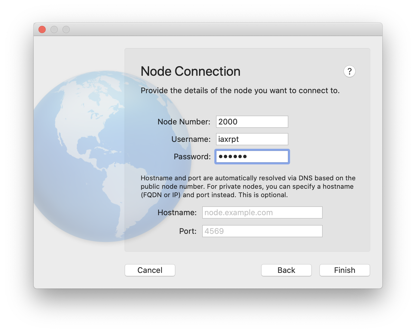 Node credentials during setup