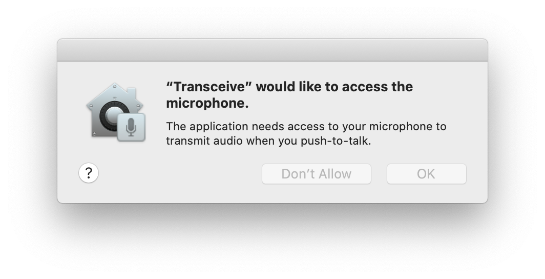 Microphone access prompt