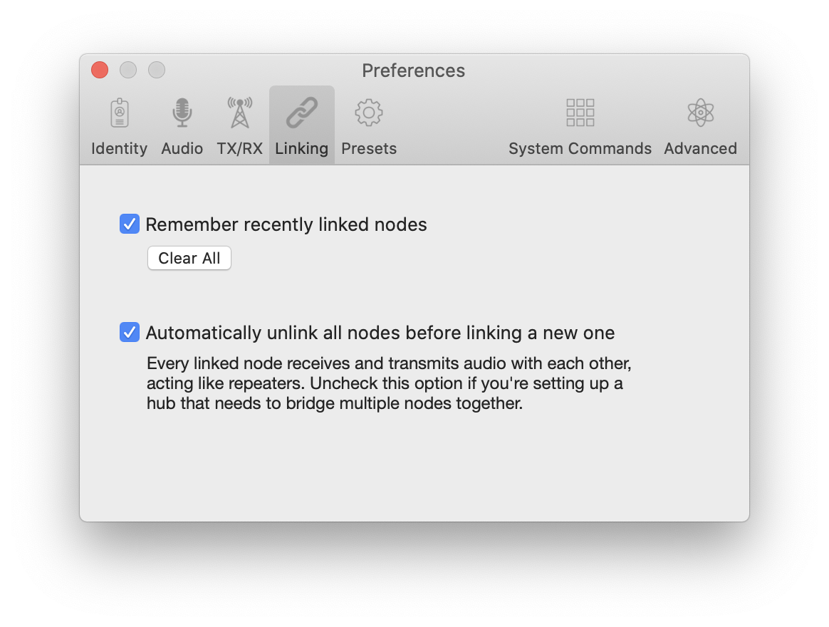 Recently linked preferences