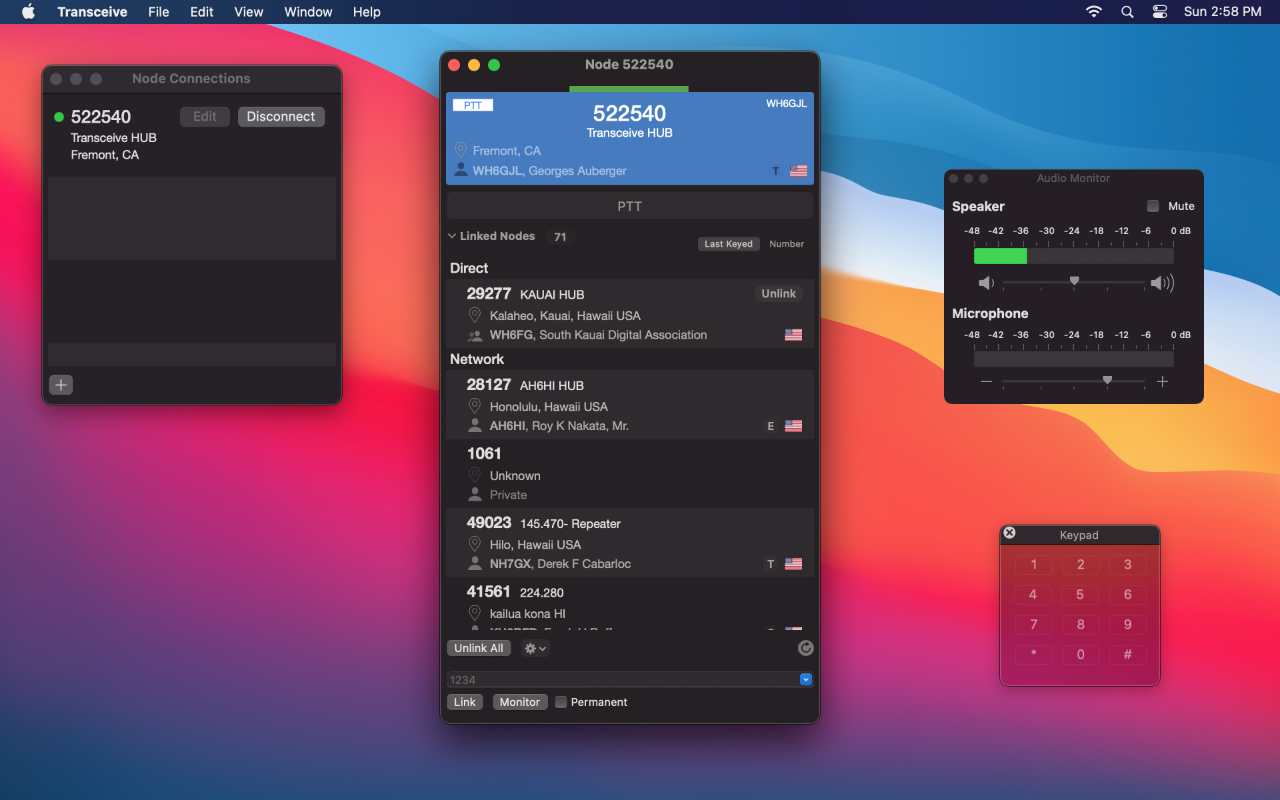 Transceive in dark mode on Mac